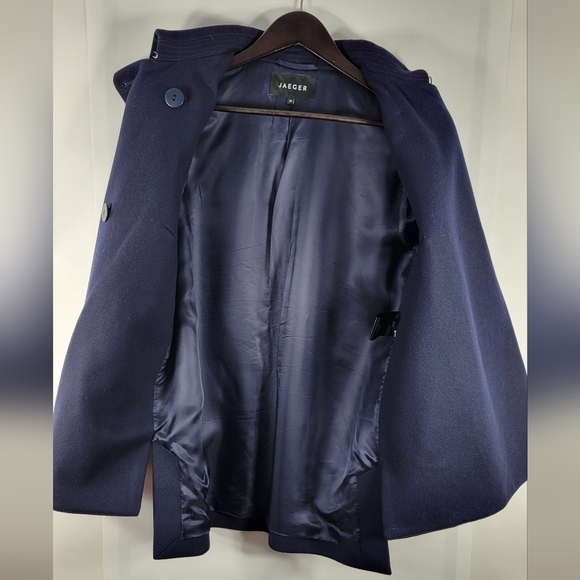 Jaeger Wool Dark Blue Coat #473 Size 8 - Picture 7 of 12